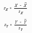 Formulas to Transform to z-scores
