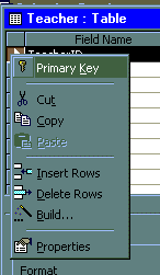 Primary Key in Access